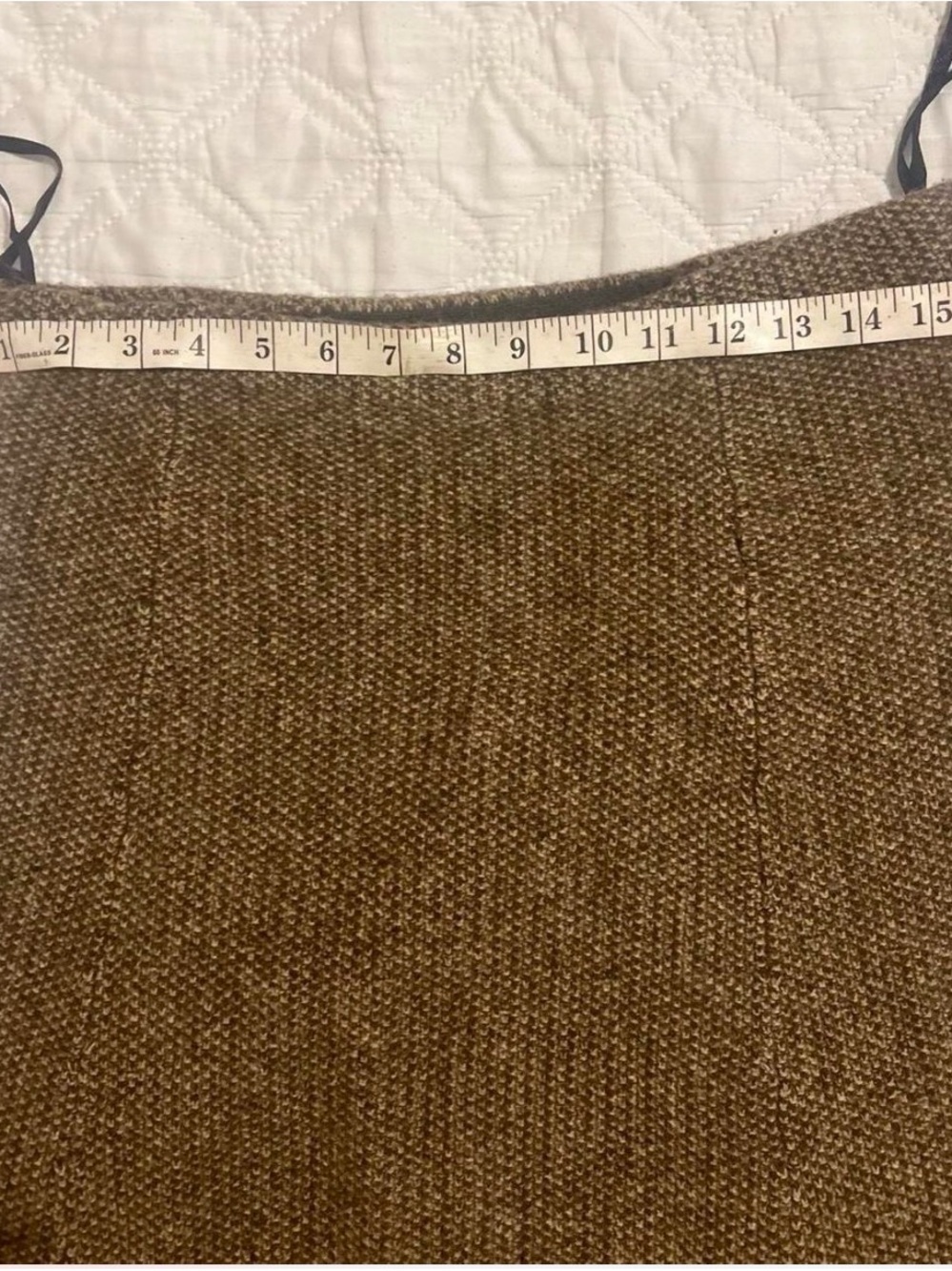 Ralph Lauren Brown Tweed A-Line Midi Skirt - Picture 4 of 5